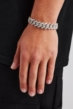 JWL-BRA 14mm Iced Prong Link Bracelet