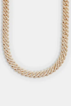 JWL-CHN 14mm Iced Prong Link Chain - Gold