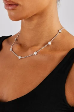 Women JWL-CHN 2.5mm Micro Cuban Multi Heart Cz Chain