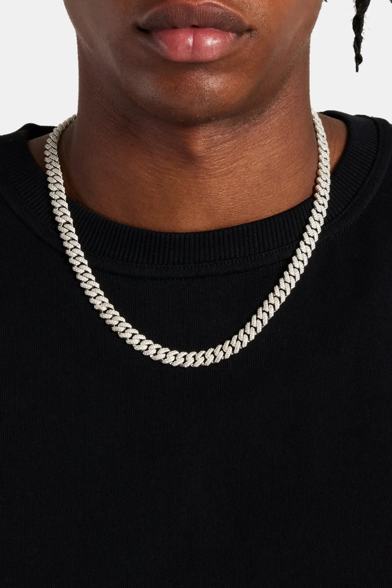Women JWL-CHN 8mm Moissanite Cuban Chain