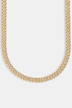 Women JWL-CHN 8mm Moissanite Vermeil Cuban Chain