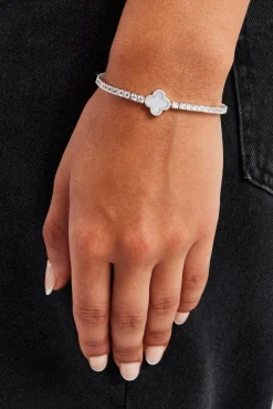 Women JWL-BRA 3mm Motif Agate Tennis Bracelet - White