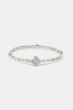 Women JWL-BRA 3mm Motif Agate Tennis Bracelet - White