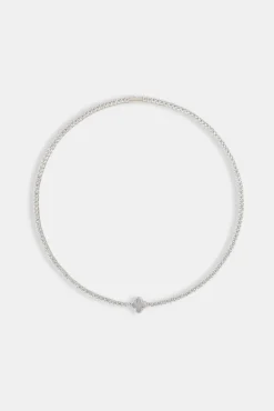Women JWL-CHN 3mm Motif Agate Tennis Chain - White