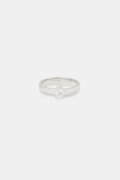 Women JWL-RNG 8mm Polished CZ Motif Ring - White