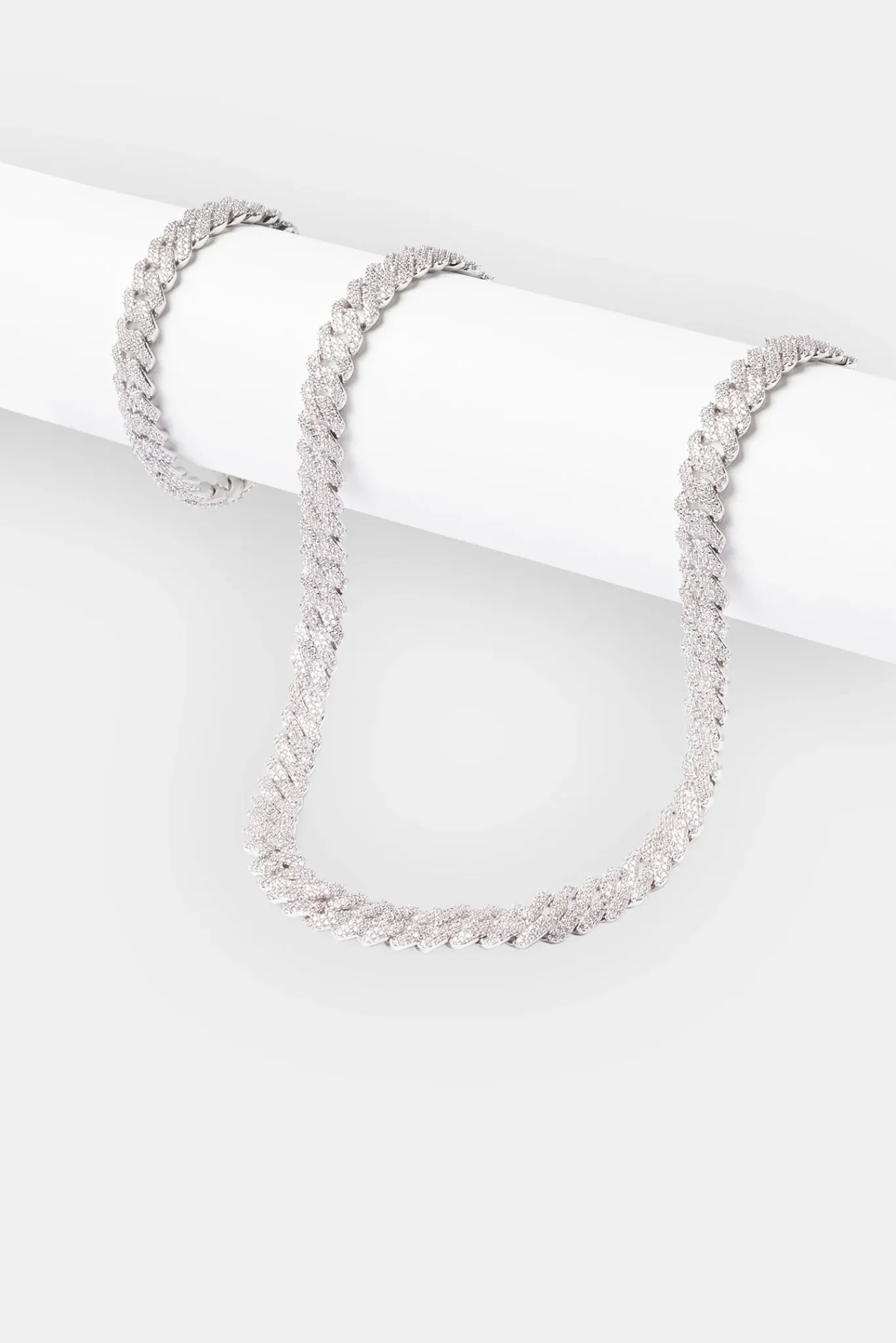JWL-BUND 10mm Prong Cuban Chain & Bracelet - White