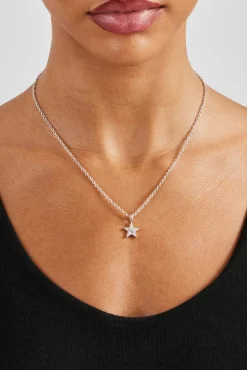 Women JWL-NECK 10mm Star Pendant Necklace - White