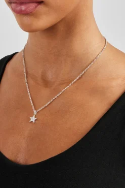 Women JWL-NECK 10mm Star Pendant Necklace - White