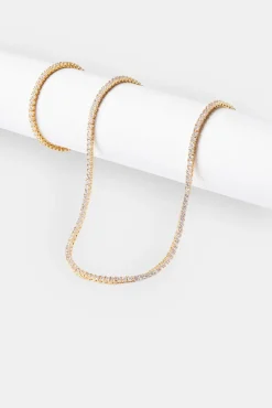 JWL-BUND 3mm Tennis Chain & Bracelet - Gold