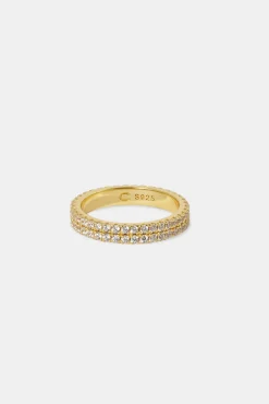Women JWL-RNG 4mm Womens 925 CZ Tennis Ring - Gold