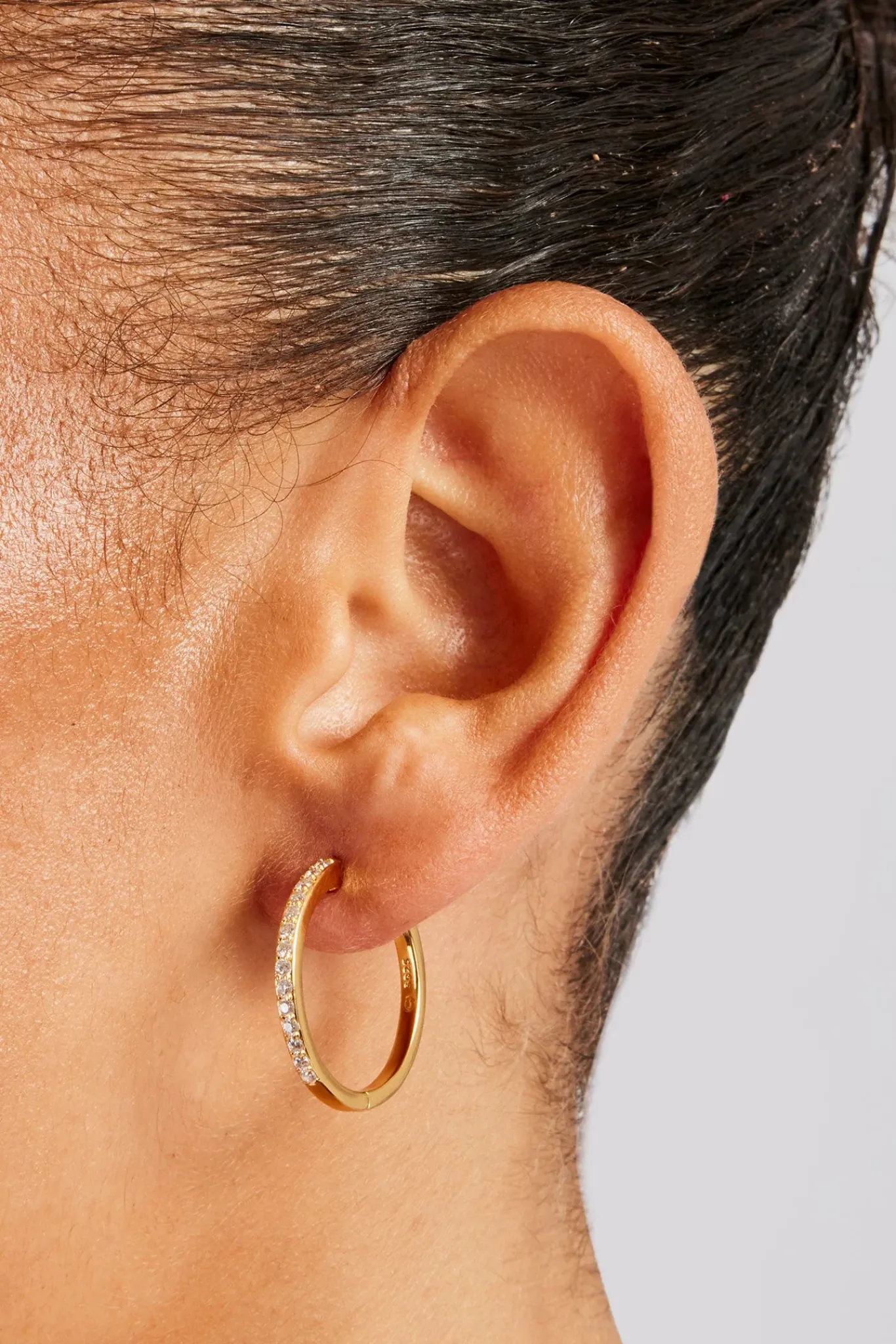 Women JWL-EAR Moissanite Hoop Earrings - Gold