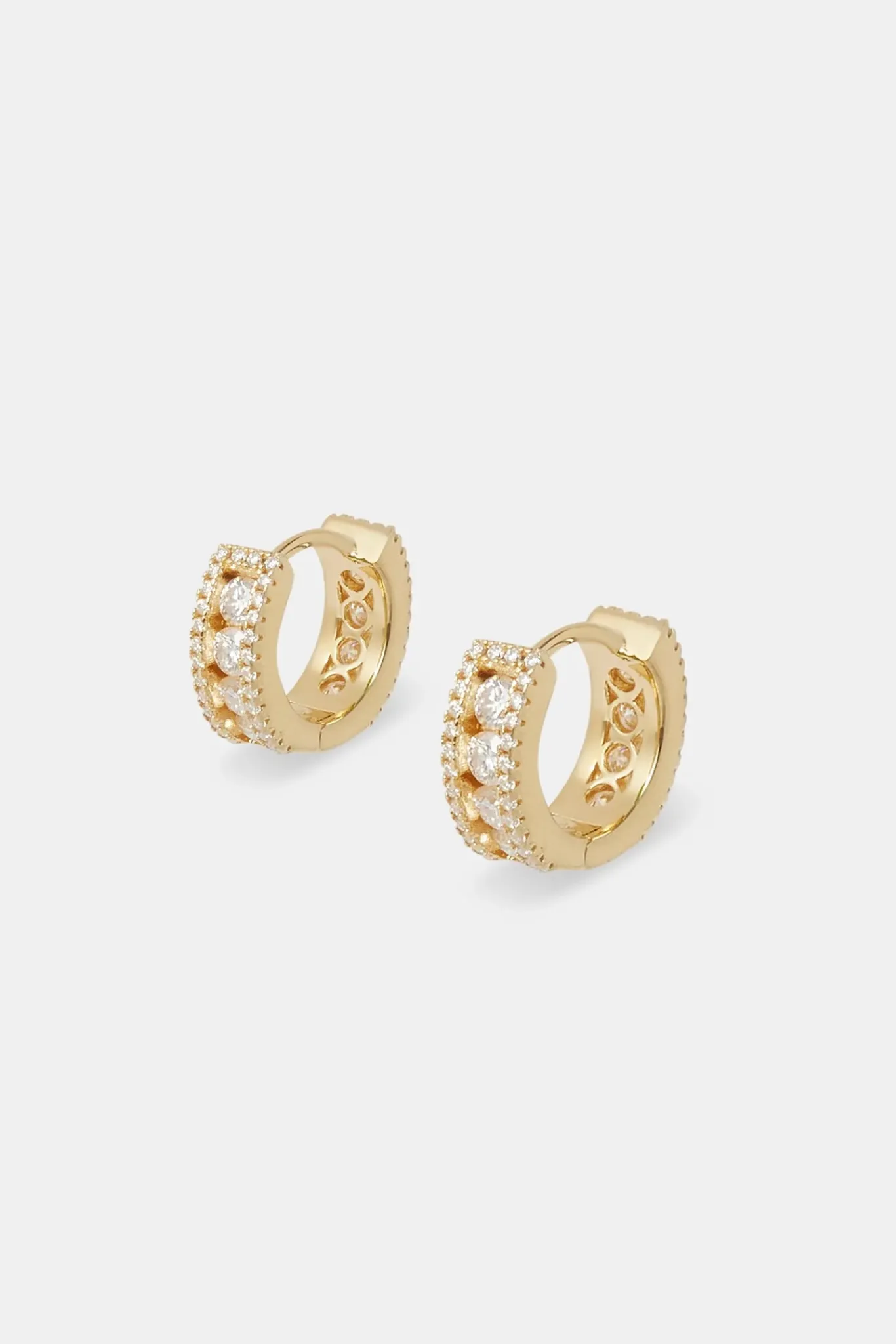 Women JWL-EAR Moissanite Huggie Earrings - Gold