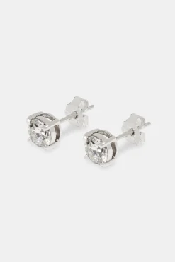 Women JWL-EAR Moissanite 6mm 925 Stud Earrings