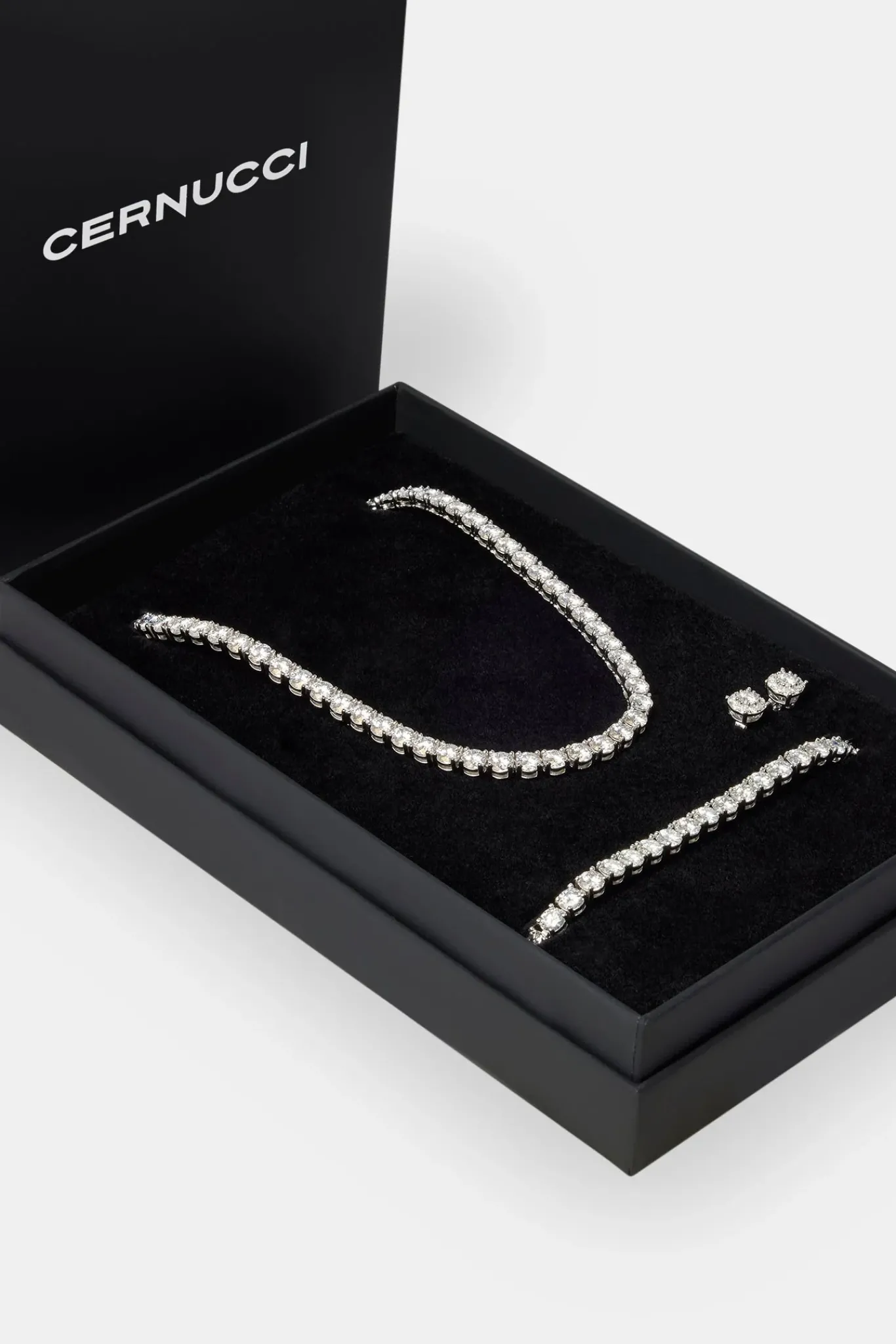 Women JWL-BUND Moissanite 5mm Tennis Chain, Bracelet & Earring Set