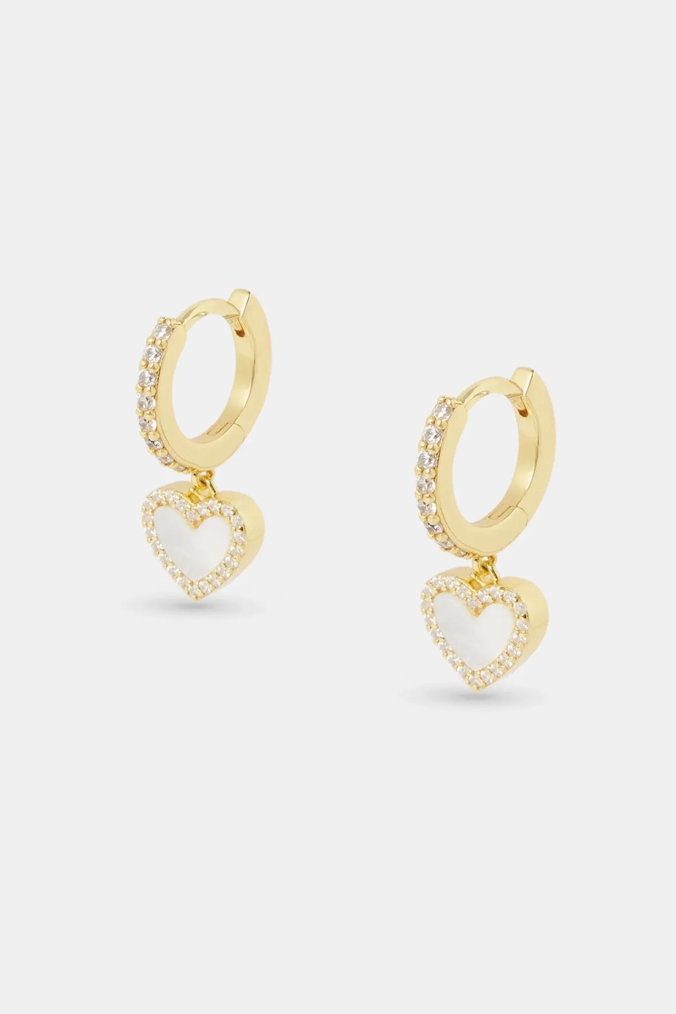 Women JWL-EAR Mother Of Pearl Heart Drop Earrings - 6mm