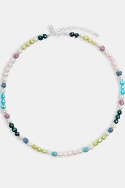 JWL-NECK-PRL Multi Colour Ice Ball & Bead Freshwater Pearl Necklace