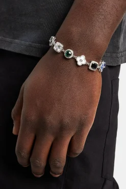 JWL-BRA Multi Gemstone Motif Bracelet - Blue