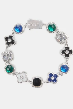 JWL-BRA Multi Gemstone Motif Bracelet - Blue
