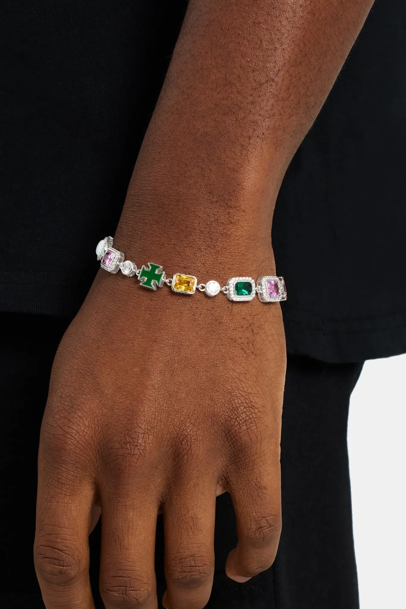 JWL-BRA Multi Gemstone Motif Bracelet