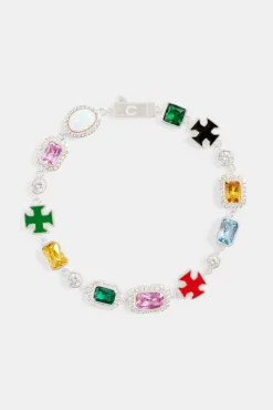 JWL-BRA Multi Gemstone Motif Bracelet