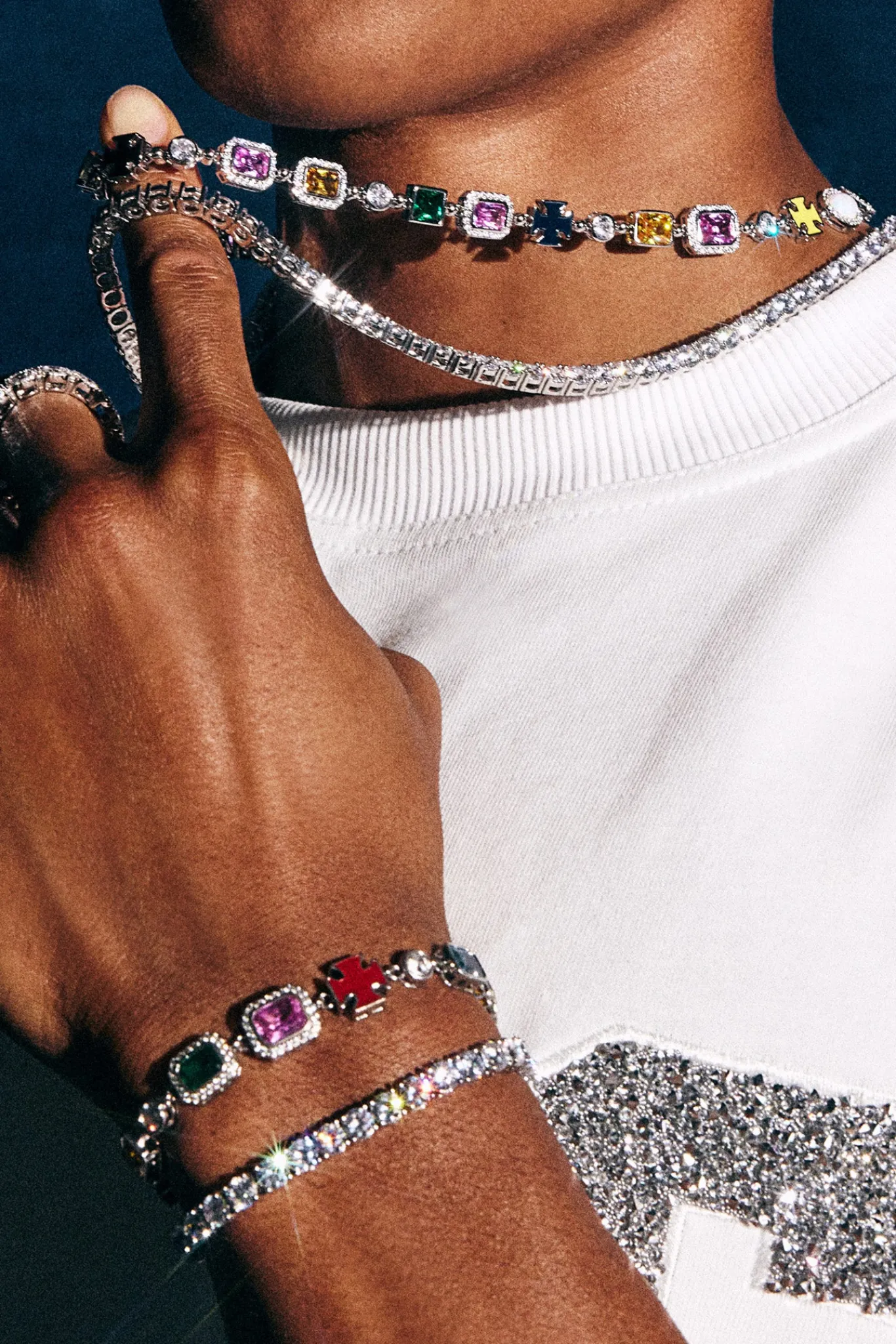 JWL-BRA Multi Gemstone Motif Bracelet