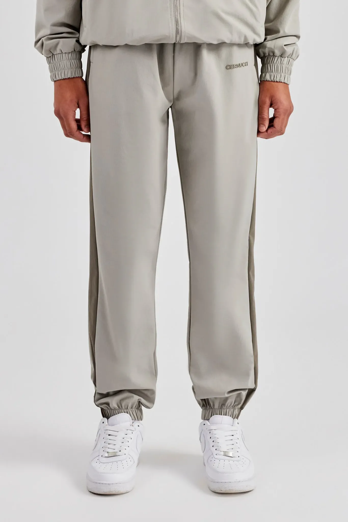 CLO-BOT-TRO Nylon Colour Block Cuffed Jogger - Grey