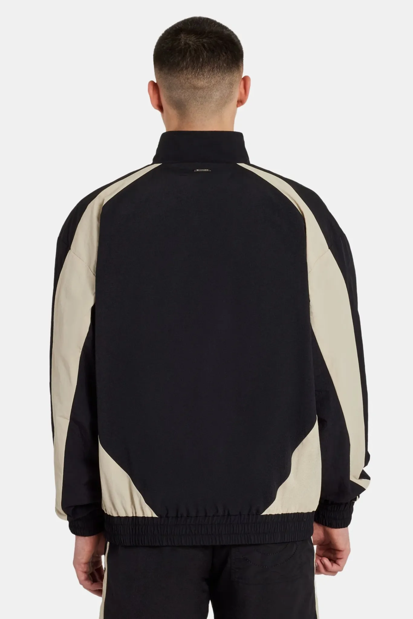 CLO-SET Nylon Panelled Track Jacket & Short Set - Black