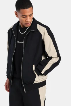 CLO-SET Nylon Panelled Tracksuit - Black