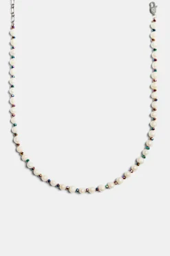 Women JWL-NECK-PRL Oil Slick Bead & Freshwater Pearl Necklace