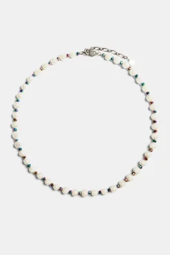 Women JWL-NECK-PRL Oil Slick Bead & Freshwater Pearl Necklace