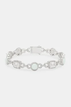 JWL-BRA Opal & Baguette Tennis Bracelet - 10mm