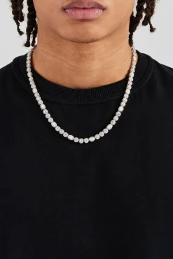 JWL-CHN Opal & Clear Gemstone Chain - 6mm