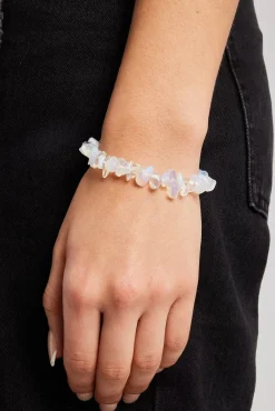 Women JWL-BRA-PRL Opal Shard Bead Bracelet - White
