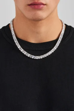 JWL-CHN Oval & Baguette Stone Tennis Chain - 8mm