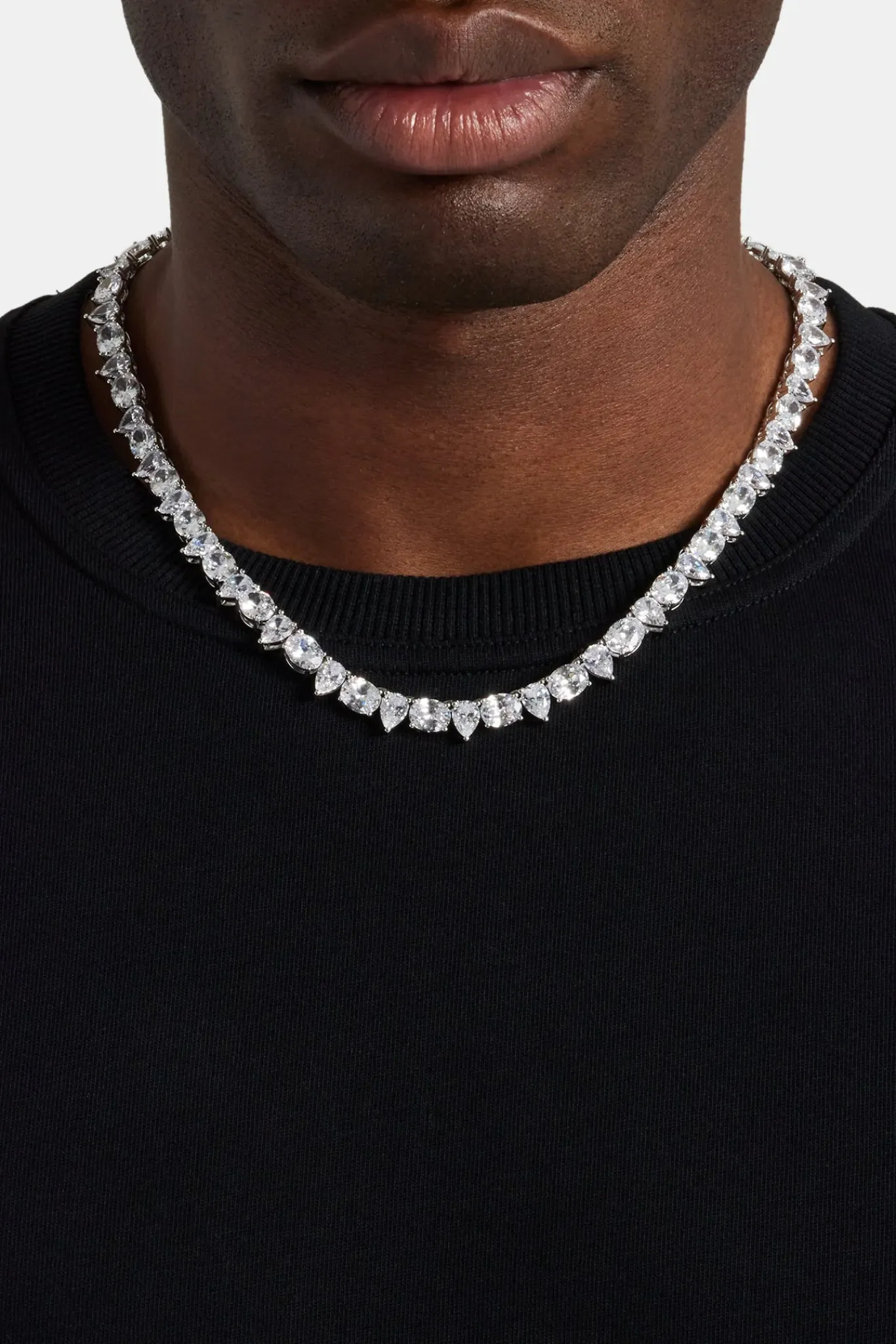 JWL-CHN Oval & Pear Tennis Chain - 8mm