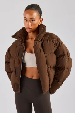 Women CLO-TOP-OUT Oversized Padded Puffer Jacket - Chocolate