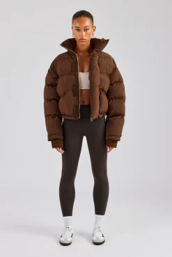 Women CLO-TOP-OUT Oversized Padded Puffer Jacket - Chocolate