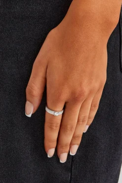 Women JWL-RNG Panel Cz Band Ring - 5mm