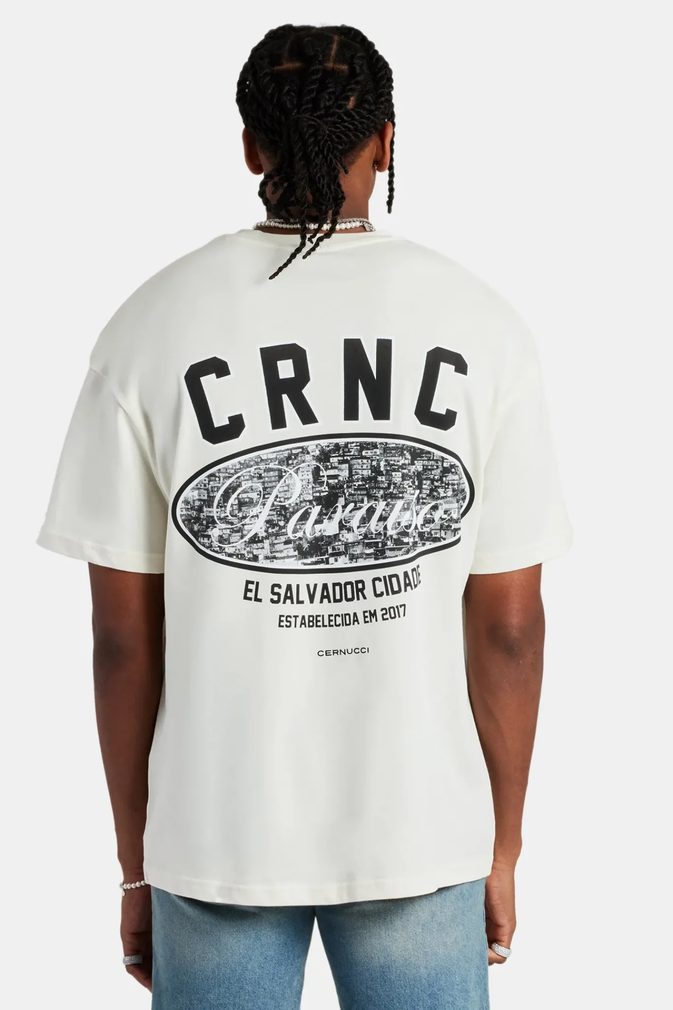 CLO-TOP-TEE Paraiso Graphic Oversized T-Shirt - Off White