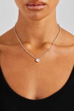 Women JWL-NECK Pink Enamel Motif Necklace - 10mm