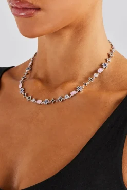 Women JWL-CHN Pink Mixed Motif Polished Chain - 8mm