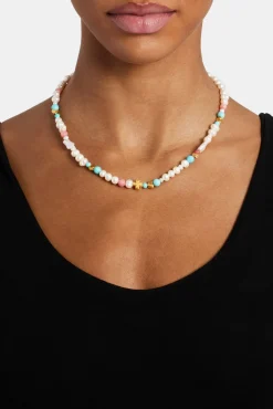 Women JWL-NECK-PRL Pink Motif Freshwater Pearl Necklace - 6mm