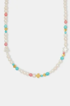 Women JWL-NECK-PRL Pink Motif Freshwater Pearl Necklace - 6mm