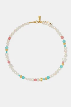 Women JWL-NECK-PRL Pink Motif Freshwater Pearl Necklace - 6mm