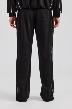 CLO-BOT-TRO Piping Split Hem Trouser - Black
