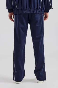 CLO-BOT-TRO Piping Split Hem Trouser - Navy