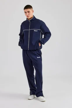 CLO-TOP-OUT Piping Zip Through Jacket - Navy