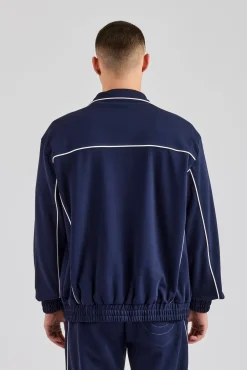 CLO-TOP-OUT Piping Zip Through Jacket - Navy