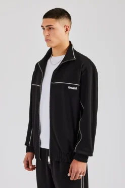 CLO-TOP-OUT Piping Zip Through Jacket - Black