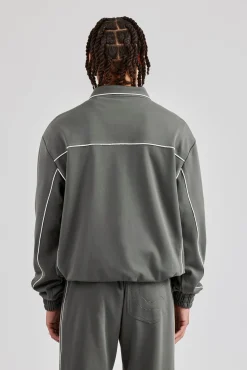 CLO-TOP-OUT Piping Zip Through Jacket - Grey